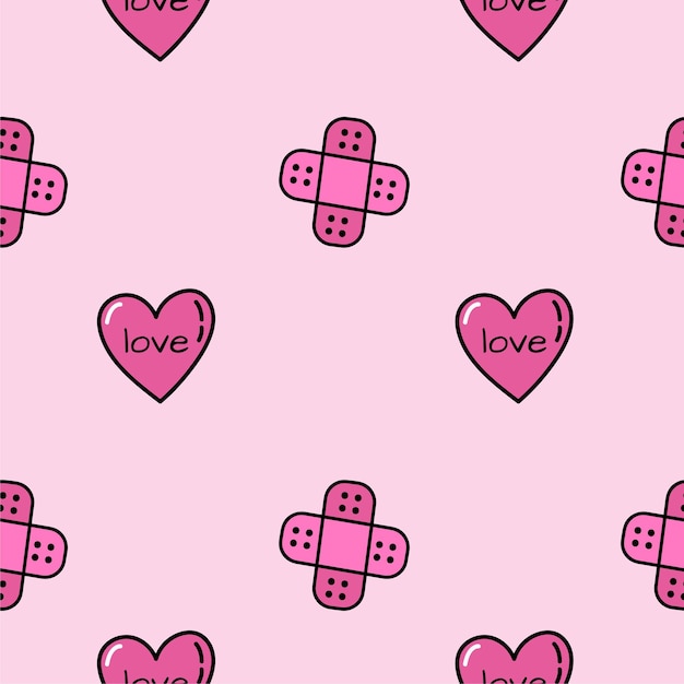 Pink Hearts And Love Valentines Wrapping Paper