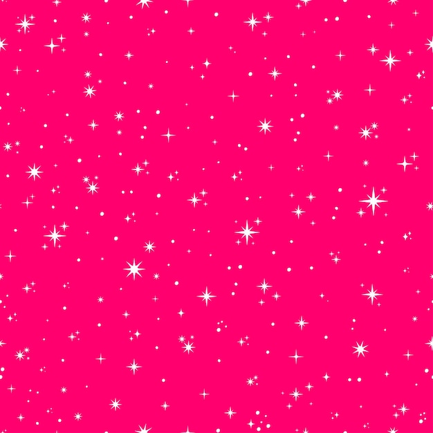 Vector pink seamless pattern with tiny white stars