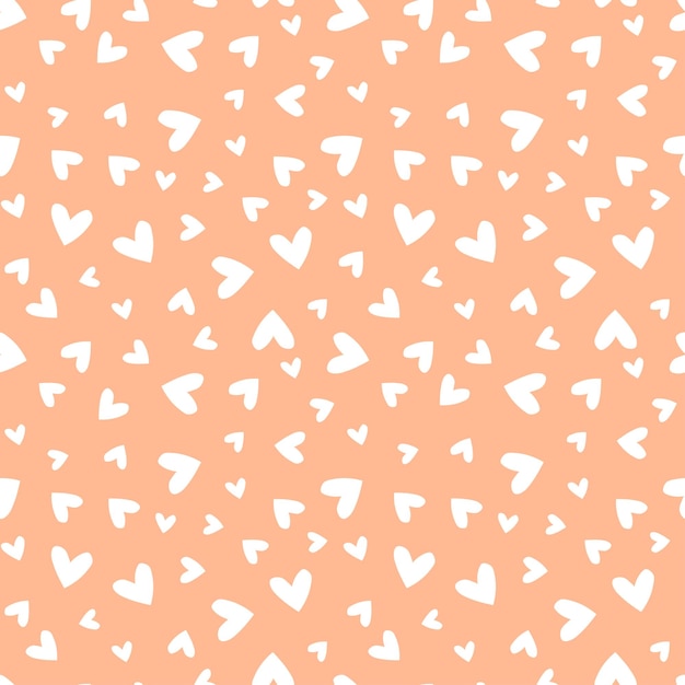 Pink seamless pattern with white hearts.