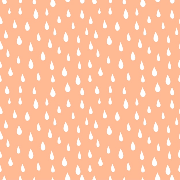 Vector pink seamless pattern with white raindrops