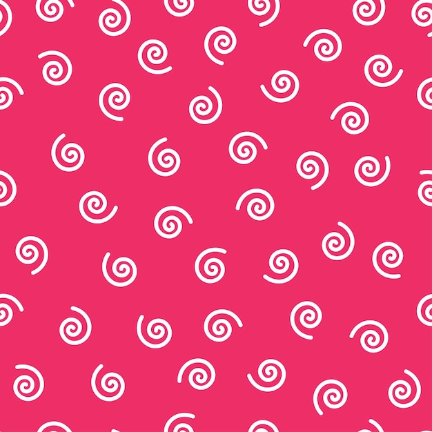 Pink seamless pattern with white spirals