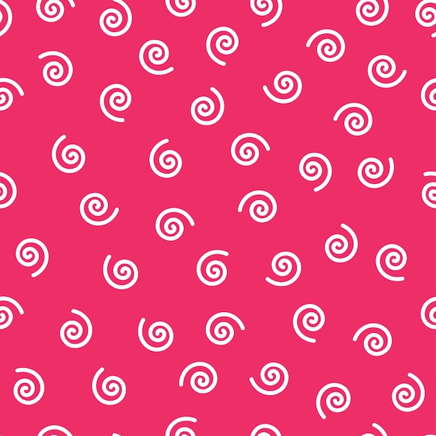 pink seamless pattern with white spirals