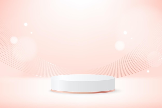 Pink shiny 3d background with a product podium