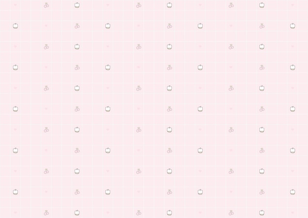 Vector pink simple pattern with fruit love and cake