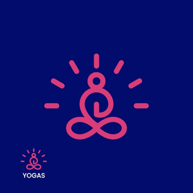 Vector pink simple yoga logo