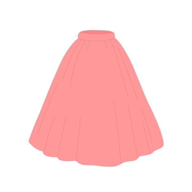 Vector pink skirt illustration isolated on white background