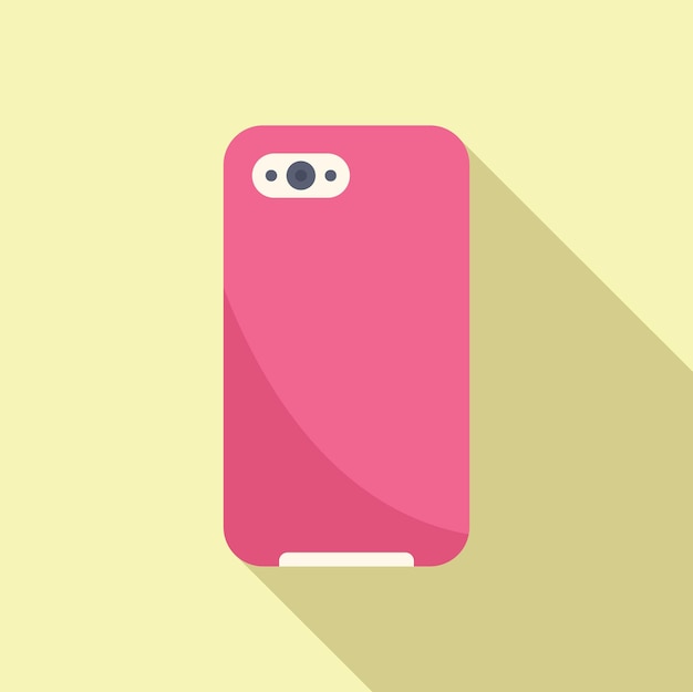 Vettore cassa rosa per smartphone su sfondo pastello
