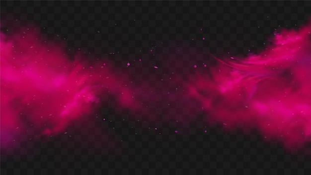 Pink smoke or fog color isolated. abstract pink powder explosion with particles.