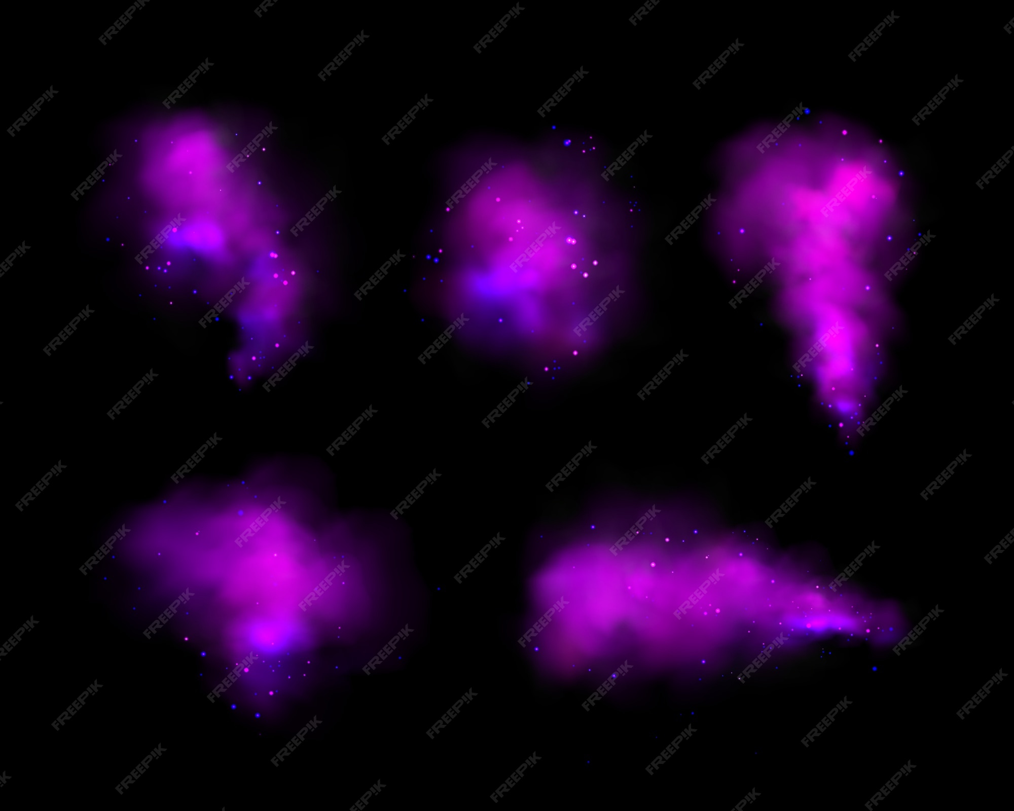 Premium Vector | Pink smoke set