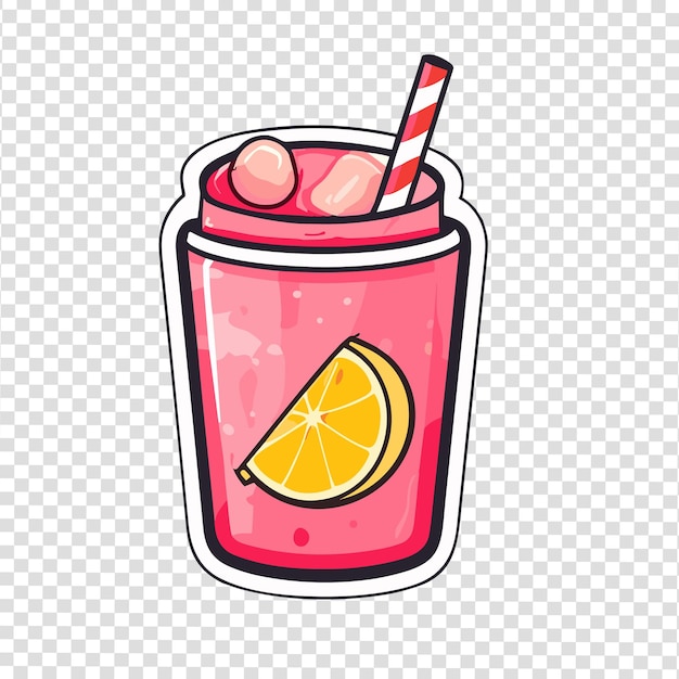 Vector pink smoothie with orange slice and straw a refreshing blend of fruity flavors and vibrant colors