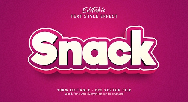 Pink Snack Tekststijl Effect Bewerkbaar teksteffect