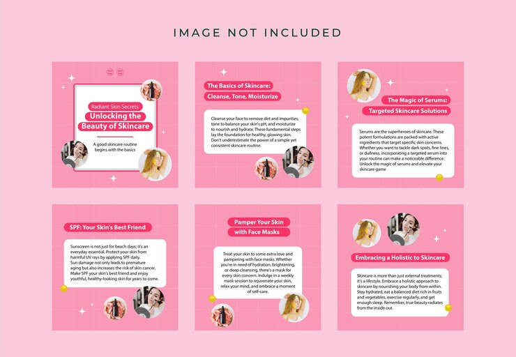 Vector pink social media design template