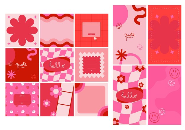 Vector pink sociale media sjabloon vector ontwerp illustratie elementen