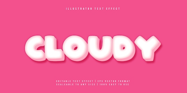 Розовый мягкий облачный эффект шрифта в стиле текста