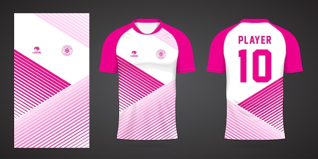 Pink sports shirt jersey design template