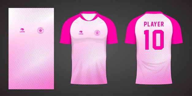 Vettore modello di design in jersey di maglia sportiva rosa