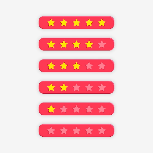 Розовый символ рейтинга звезды для обратной связи