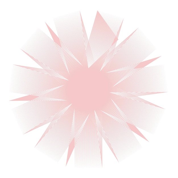 Vettore una forma a stella rosa con un centro bianco e una stella rosa chiaro al centro.