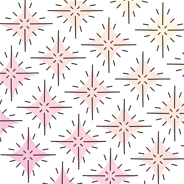 ベクトル ピンクの星の形のスケッチ 手描きの背景 ベクトルイラスト
