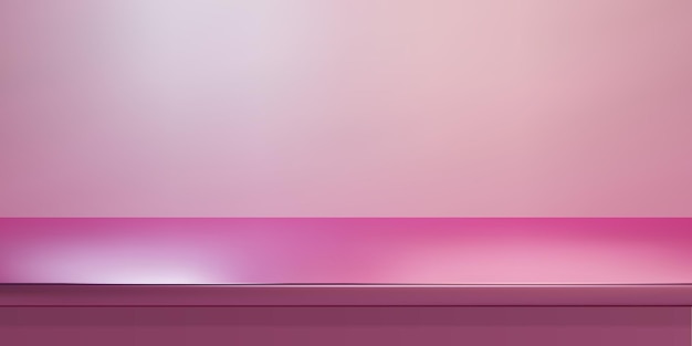 Pink steel countertop or empty shelf vector realistic mockup