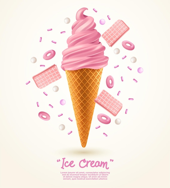 Pink sundae soft serve