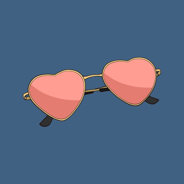 Vector pink sunglasses heart