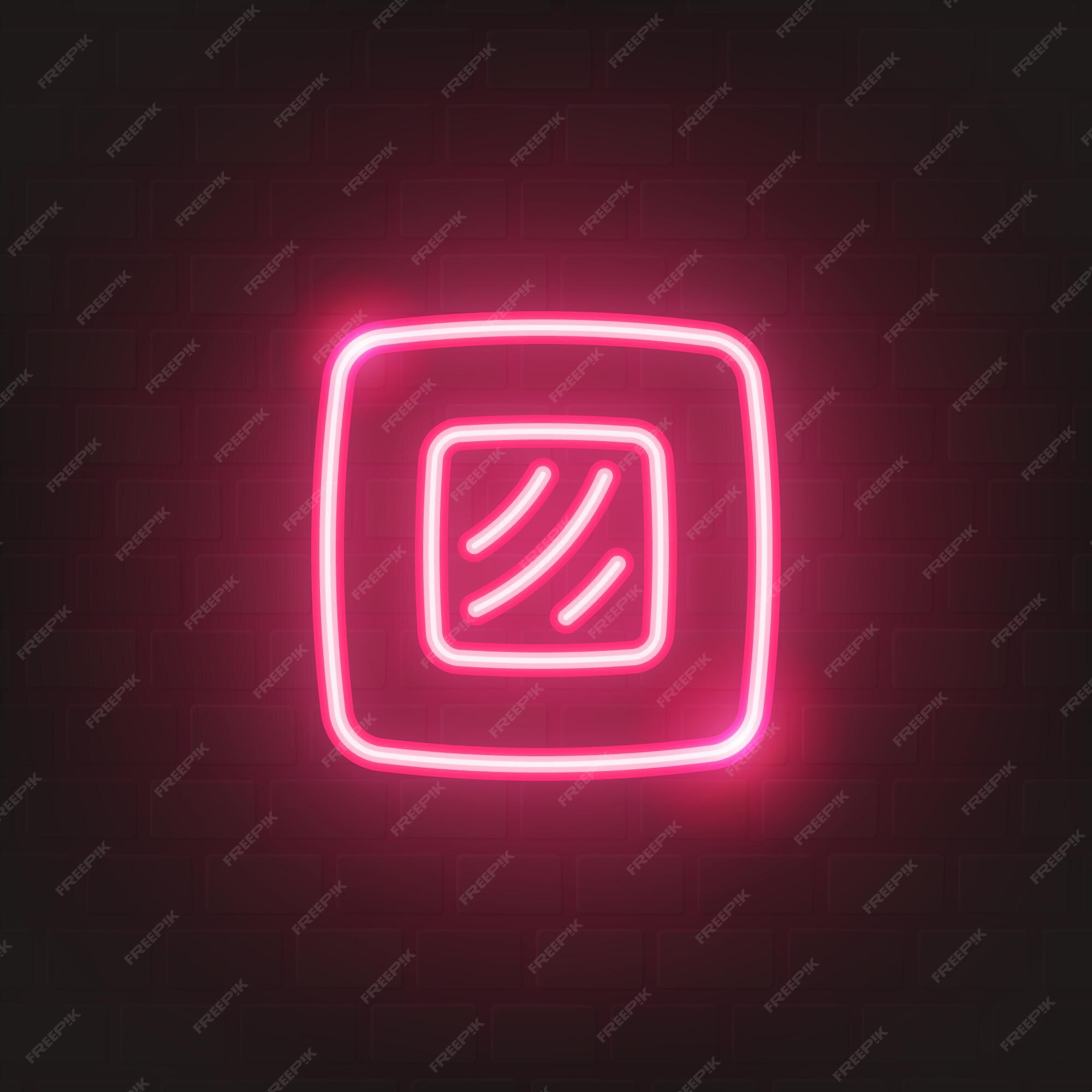 Premium Vector | Pink sushi roll neon sign with brick wall background