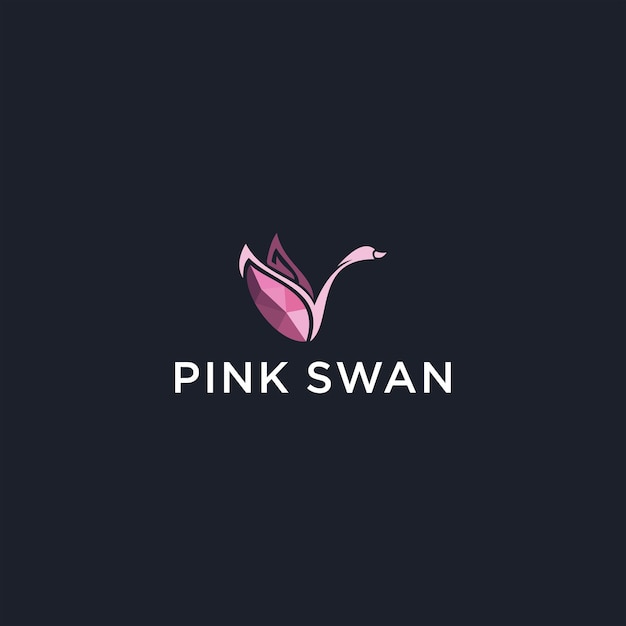 Цифровой графический дизайн логотипа Pink Swan идеально подходит для других целей