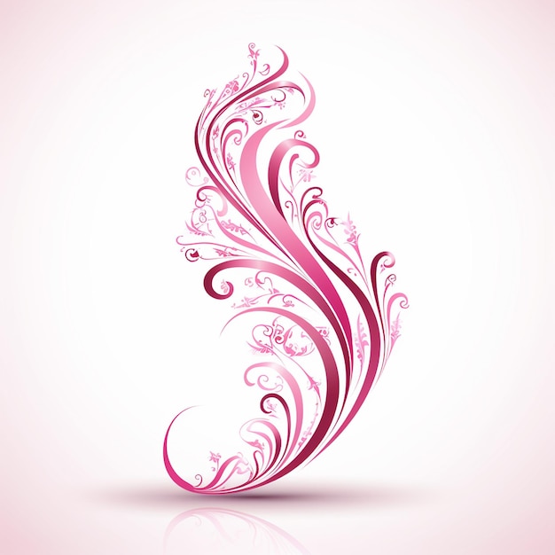 Vector a pink swirl with a pattern of swirls on it