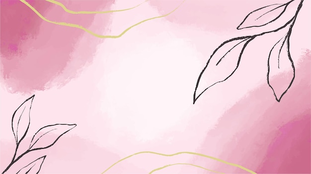 Pink theme brush and leaf background