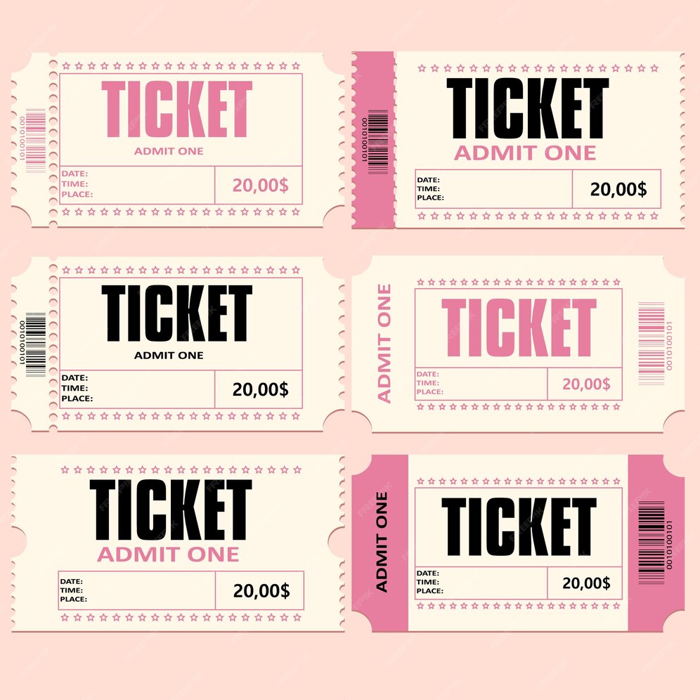 Premium Vector Pink tickets for various events eps10 vector illustration