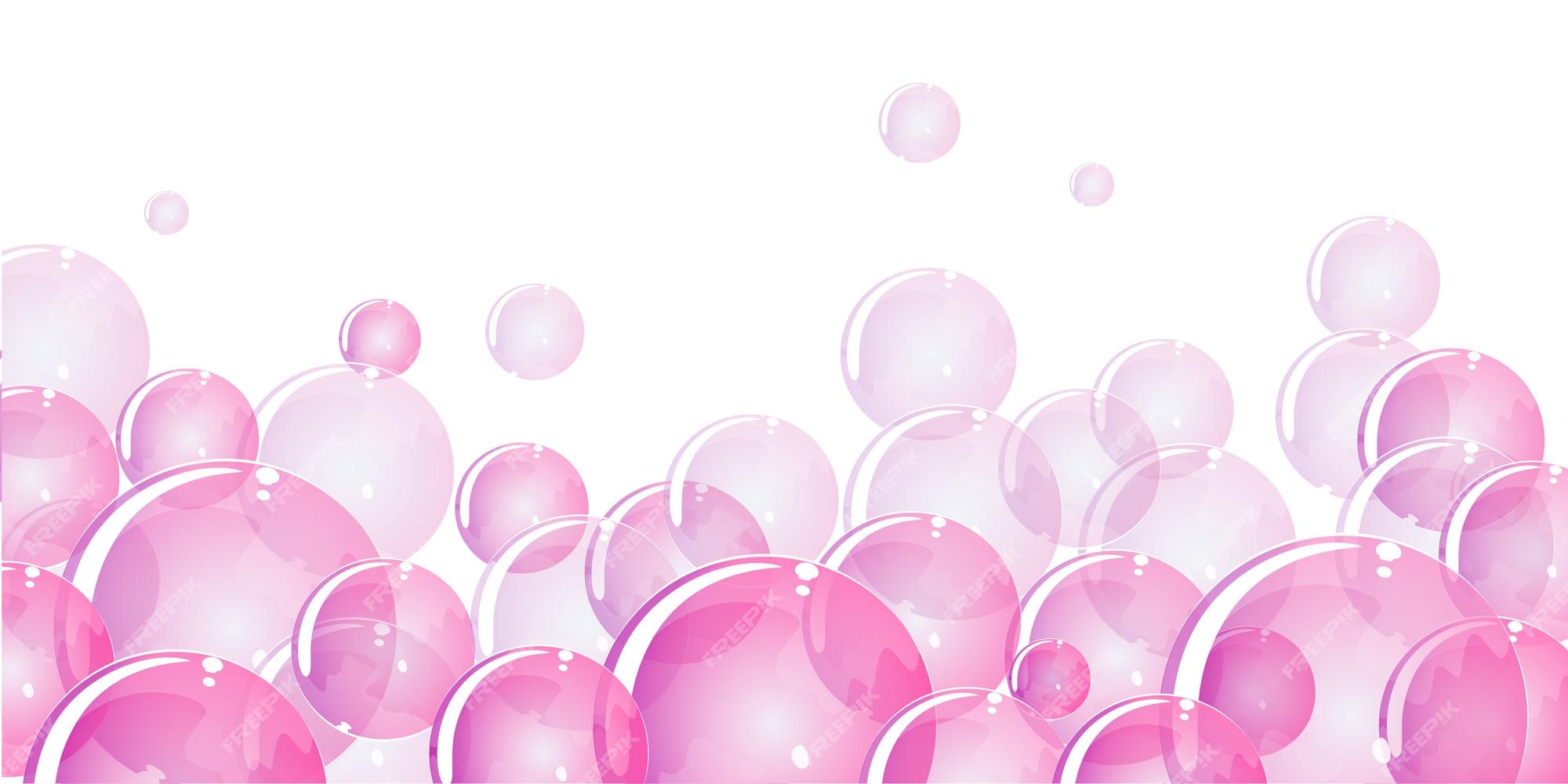 Premium Vector | Pink transparent bubbles background