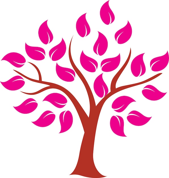 Vettore marchio dell'albero rosa