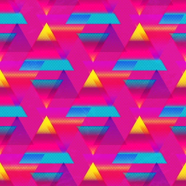 Vector pink triangle seamless pattern