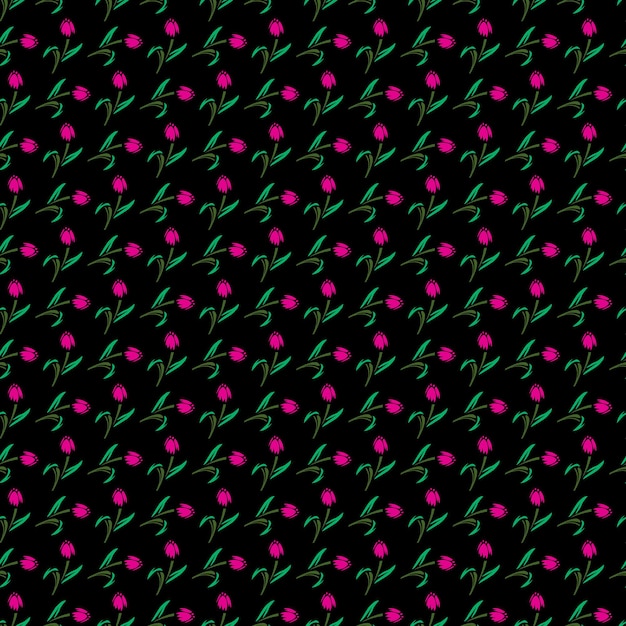 Pink tulip flower Seamless Pattern Design.