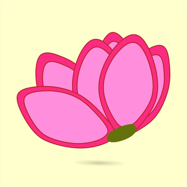 Pink Tulipa alberti Regel illustration, for your romantic flower