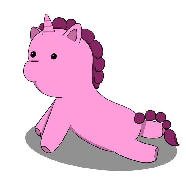 Pink unicorn doing fitness yoga