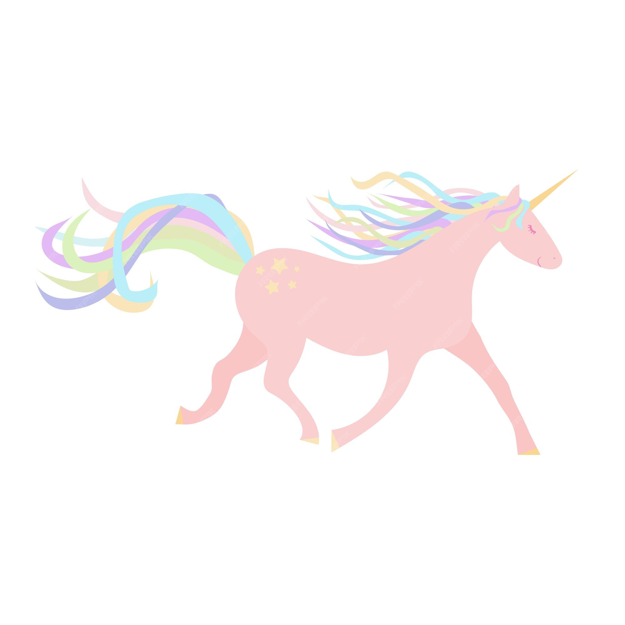 Premium Vector | Pink unicorn on a white background