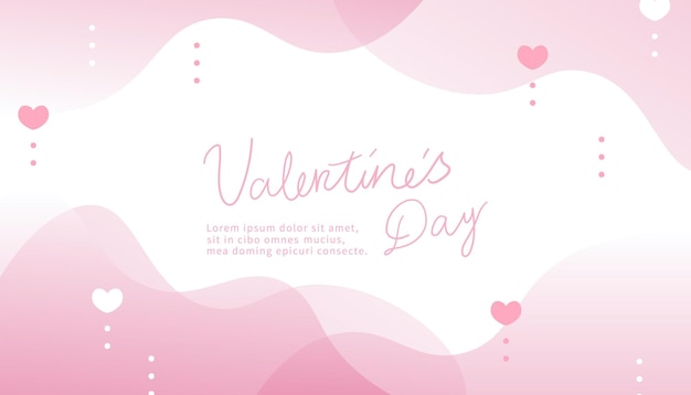 Pink valentine's day template with wave shape