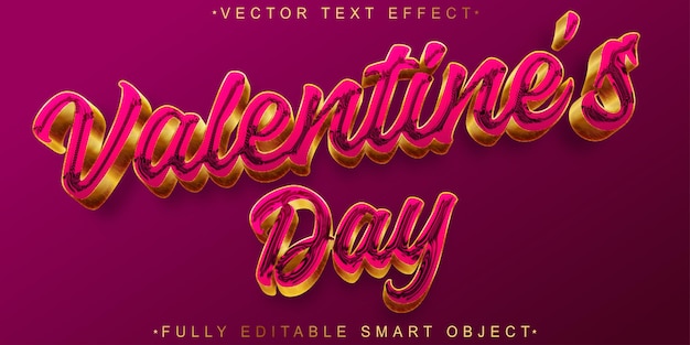 Pink Valentine Vector Volledig bewerkbaar Smart Object Text Effect