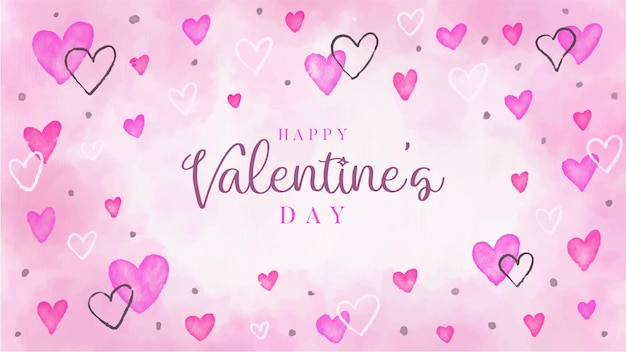 Pink valentines day background with hearts