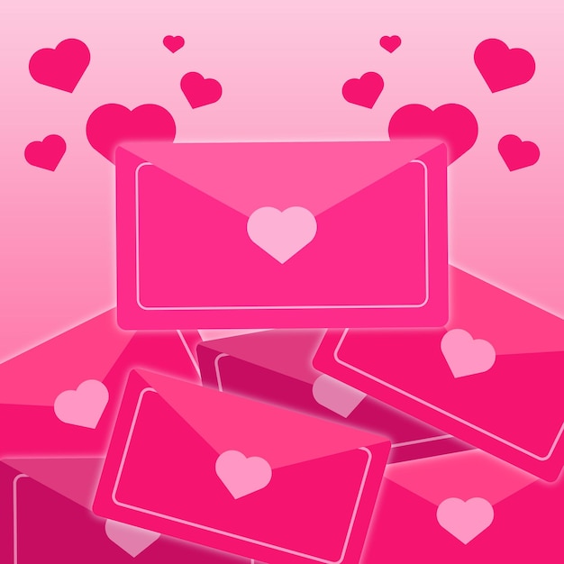 Pink valentines envelopes