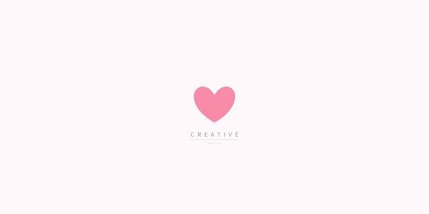 Pink vector heart icon