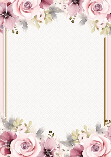 Pink vector realistic golden luxury invitation with flora and flower