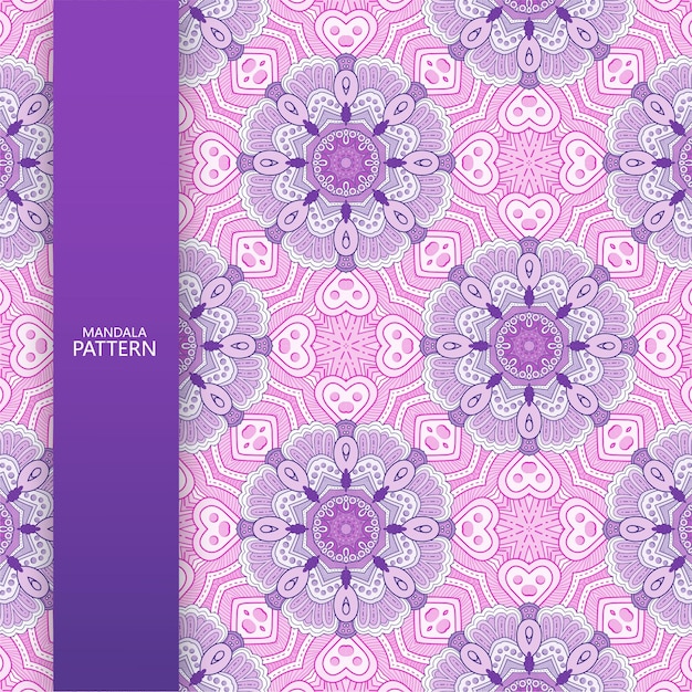 Vector pink and violet mandala pattern