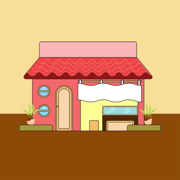 ピンク・ウォーテグ 伝統的な食料品のコートイラストレーション