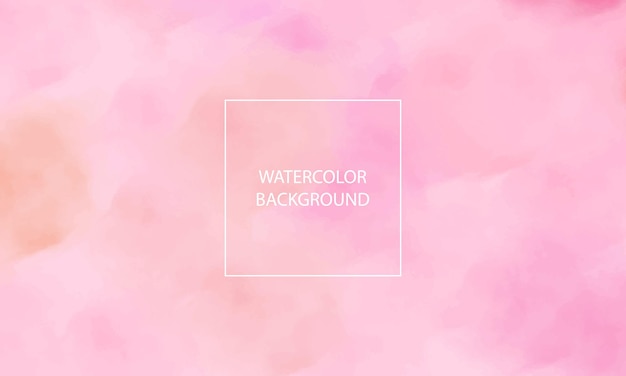 Pink watercolor background with a white square in the middle.