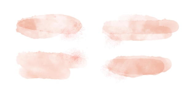 ベクトル ピンクの水彩ブラシストロークセット