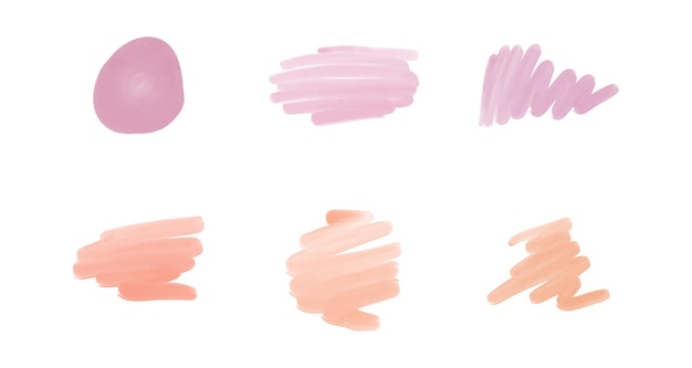 Vector pink watercolor brush stroke splashes