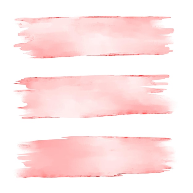 Vector pink watercolor brush on white background